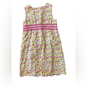 Vintage‎ Lilly Pulitzer Scalloped Hem Tulip Floral Shift Dress Girls Sz 7